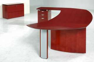 NEW CONTEMPORARY CHERRY WOOD EXECUTIVE OFFICE DESK OVAL  