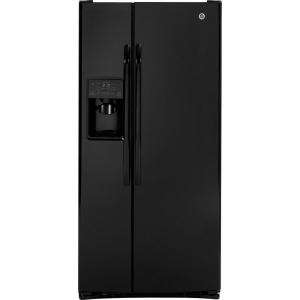 GE 25.9 cu. ft .35.75 in. Wide Side by Side Refrigerator in Black 