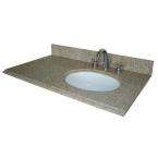    37 in. W Granite Vanity Top with Offset Right Bowl and 8 