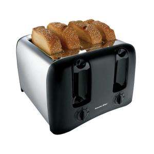 Proctor Silex 4 Slice Cool Wall Toaster in Black/Chrome 24608 at The 