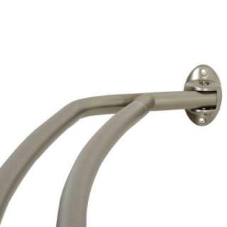 Zenith Double Curved Adjustable Steel Shower Rod in Brushed Nickel 