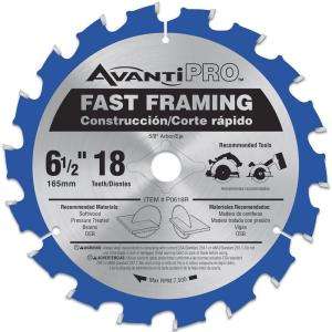 Avanti Pro 6 1/2 in. x 18 Tooth Fast Framing Circular Saw Blade P0618R 