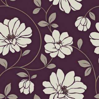 The Wallpaper Company 56 sq.ft. Purple and White Large Scale Dramatic 