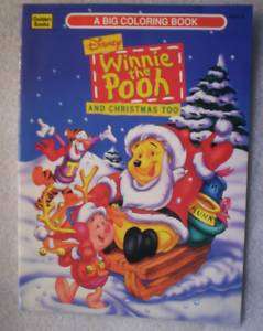 DISNEY WINNIE THE POOH AND CHRISTMAS TOO c/1995 Unused Color Book 