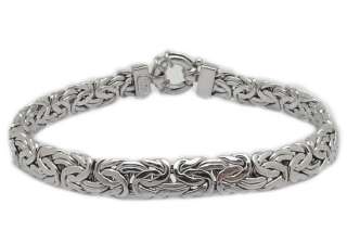 Platinum Clad 925 Sterling Silver Byzantine Bracelet  