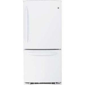GE 20.3 cu. ft. 30 in. Wide Bottom Freezer Refrigerator in White 