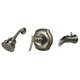 Pegasus Bamboo 1 Handle Tub and Shower Faucet in Brushed Nickel 873 