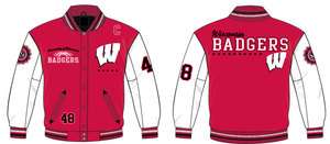 WISCONSIN BADGERS Collegiate Varsity Style Cotton Twill Jacket NWT 