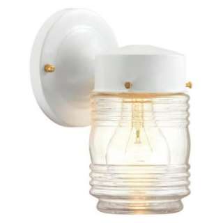   White 1 Light Outdoor Jelly Jar Wall Lantern WB0318 