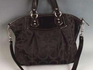 Coach Madison Op Art Claire Signature Black Purse Handbag Bag 14335 