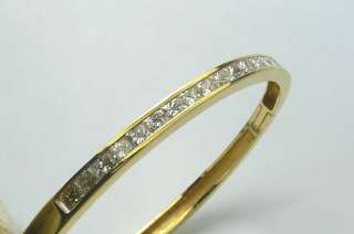 50tcw Glittering Channel Set Diamond Bangle 18k Yellow Gold  