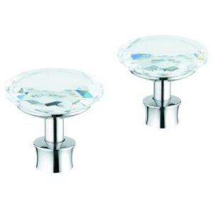   Pair of Kensington Knob Handles in Swarovski Crystal for Bath Faucets