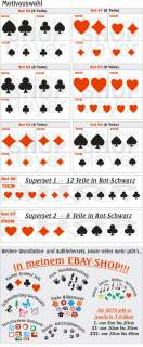 XL Aufkleber Karten Set +Rakel   Sticker Poker Skat Pik Karo Kreuz 