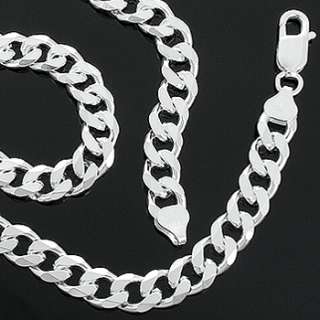 Mens 18 44 Inch .925 Sterling Silver 8 mm Cuban Link Chain Curb Hip 