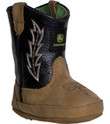 John Deere Boots Wellington 0190   Tan/Black Crazy Horse Leather 
