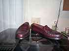 MENS G. H. BASS & CO. CORDOVAN PENNY LOAFERS, SZ 7.5C, EUC