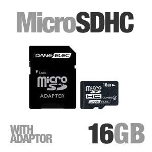 Dane Elec DA 2IN1 16G R Micro SDHC Card   16GB, SD Adapter, Class 2 at 