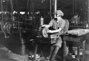 1914 photo Waman at Rifle Plant, Eddystone, PA  