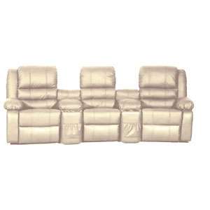 SolaraHome Cinema Series Beige Leather 3 Recliner Home Theater Seating 