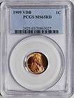 1909 V.D.B. US Lincoln Wheat Cent 1C   PCGS MS65RD