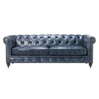   Gordon 32 In. H X 91 In. W Blue Sofa 0849400310 