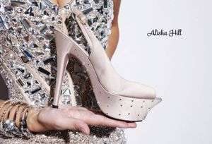Alisha Hill Rhinestone Platform Tan Shoes Miranda Wear for Fun, Prom 