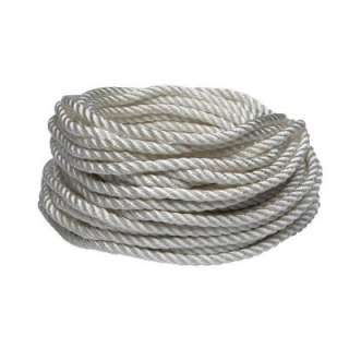Everbilt 1/4 In. X 50 Ft. Twisted Nylon & Polyester Rope White 17969 