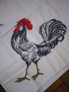   CALIFORNIA HAND PRINTS Rooster Farm Cotton TABLECLOTH 60 x 60  