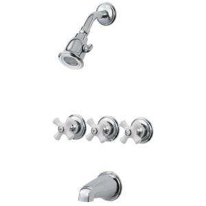 Pfister Savannah 3 Handle Tub and Shower Faucet in Polished Chrome 