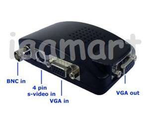 CCTV S Video/BNC VGA to VGA Video PC Converter Adapter  