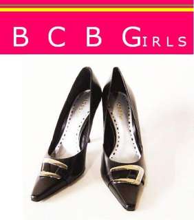 New BCBG KOSTY Ladies Black Italian Kid Heels Shoes Size 10M  