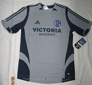 Adidas FC Schalke 04 Trikot, Shirt, silber/navy, Herren,Gr. S, M, L 