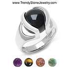 12mm Silver Interchangeable Marble Stone Ring Rings