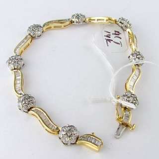 CT Diamond Floral Shaped Ladies Bracelet 14k Gold  