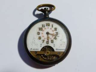  Antique HEBDOMAS 8 days 24 hr Dial Pocket Watch Spares Repair #103