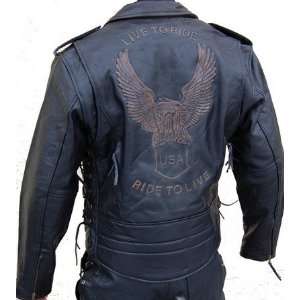 Lederjacke Leder Jacke für Biker Chopper Mottoradjacke Motorrad 