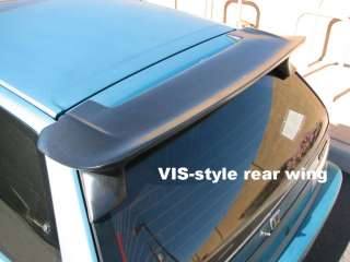 vis style carbon fiber hood vis style rear wing del sol si seats white 
