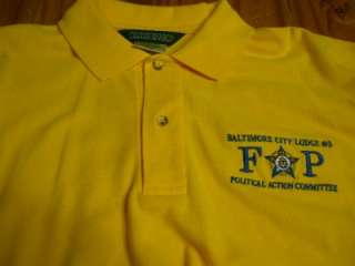 FOP Baltimore City Lodge #3 polo golf shirt size adult Large L  