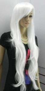 W111# Hot Sell New white long wavy cosplay full wig Hair Wigs  