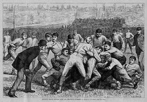 ANTIQUE COLLEGE FOOTBALL PRINT 1879 YALE AND PRINCETON  