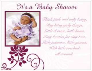 20 AFRICAN Amer Baby GIRL Shower INVITE Post Cards CARD  