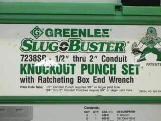 Greenlee 7238SB Slug Buster Knockout Punch Set 1/2 thru 2 Conduit 