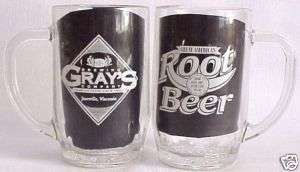 Grays Root Beer, Janesville, Wi, glass mugs, 2  