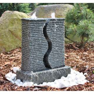 Garten Brunnen Granit Wasserspiel Springbrunnen LED  