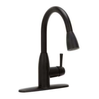   Single Handle Pull Down Sprayer Kitchen Faucet in Matte Black 4005MBF