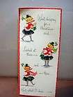 Vintage POP UP CHRISTMAS CARD Woman Shopping+Large POINSETTIA