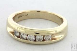 HEAVY THICK 14K GOLD LOVELY ELEGANT .50CT DIAMOND WEDDING BAND RING 