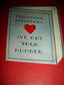 TELEPHONE DIRECTORY IVE GOT YOUR NUMBER VINTAGE VALENTINES DAY CARD 