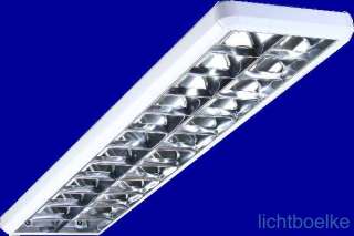 Rasterleuchte Spiegelrasterleuchte Aufbau + Leuchtstofflampen 2x36W 