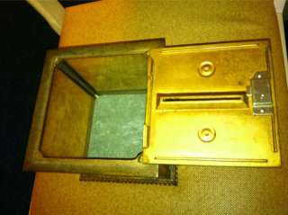 Antique Vintage National Cash Register Brass & Glass Bank Receipt Box 